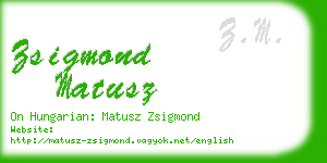 zsigmond matusz business card